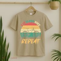 Eat Sleep Bike Repeat Cycling Cyclist Bicycling T-Shirt thumb 2