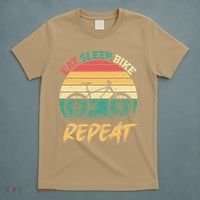 Eat Sleep Bike Repeat Cycling Cyclist Bicycling T-Shirt thumb 5
