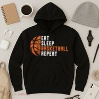 Eat Sleep Basketball Repeat Basketball Hoodie thumb 3