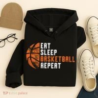 Eat Sleep Basketball Repeat Basketball Hoodie thumb 4