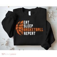 Eat Sleep Basketball Repeat Basketball Sweatshirt thumb 2