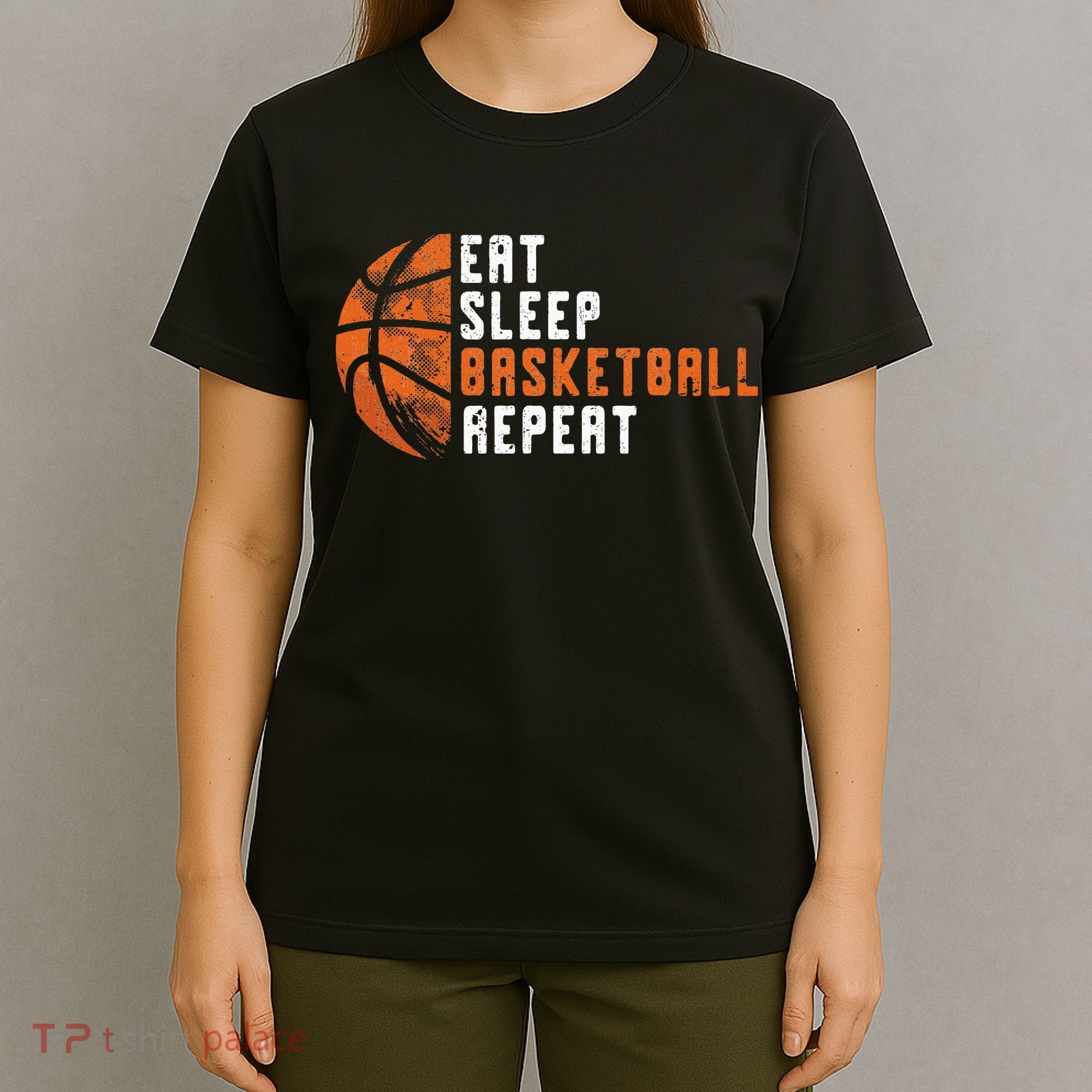 Eat Sleep Basketball Repeat Basketball T-Shirt