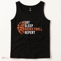 Eat Sleep Basketball Repeat Basketball Tank Top thumb 2