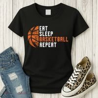 Eat Sleep Basketball Repeat Basketball Women's T-Shirt thumb 3