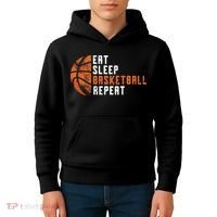 Eat Sleep Basketball Repeat Basketball Kids Hoodie thumb 4