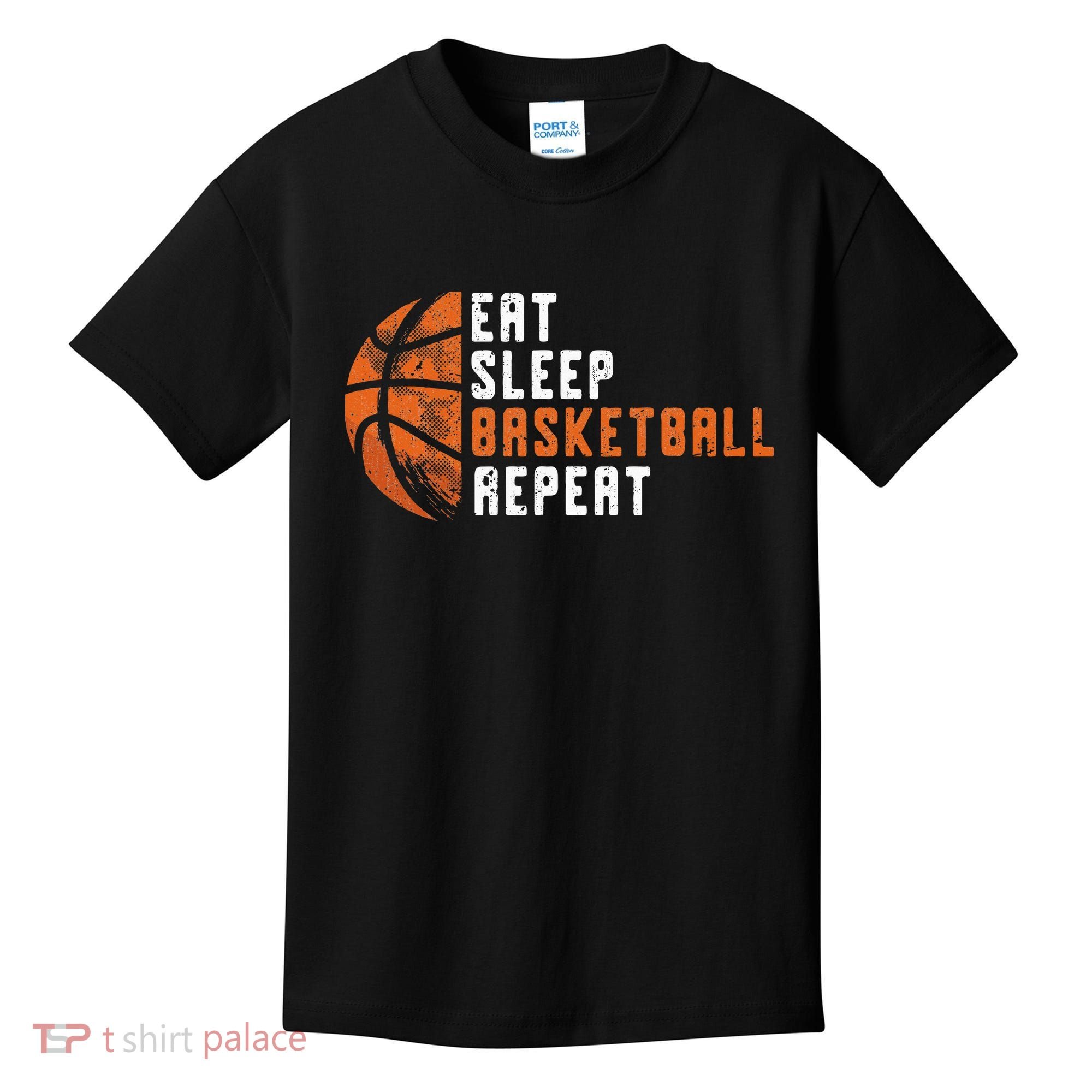 Eat Sleep Basketball Repeat Basketball Kids T-Shirt