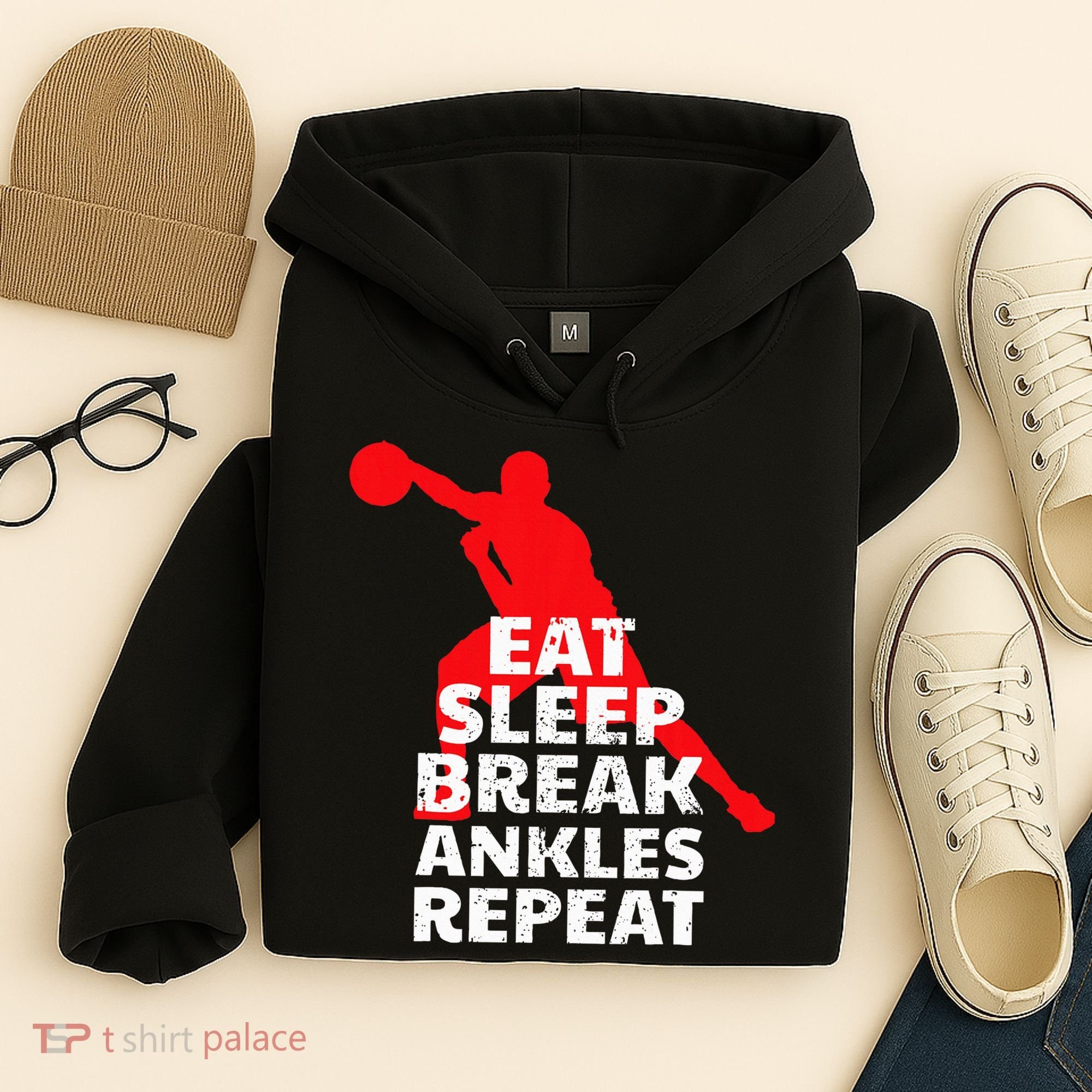 Eat Sleep Break Ankles Repeat Basketball Crossover Hoodie