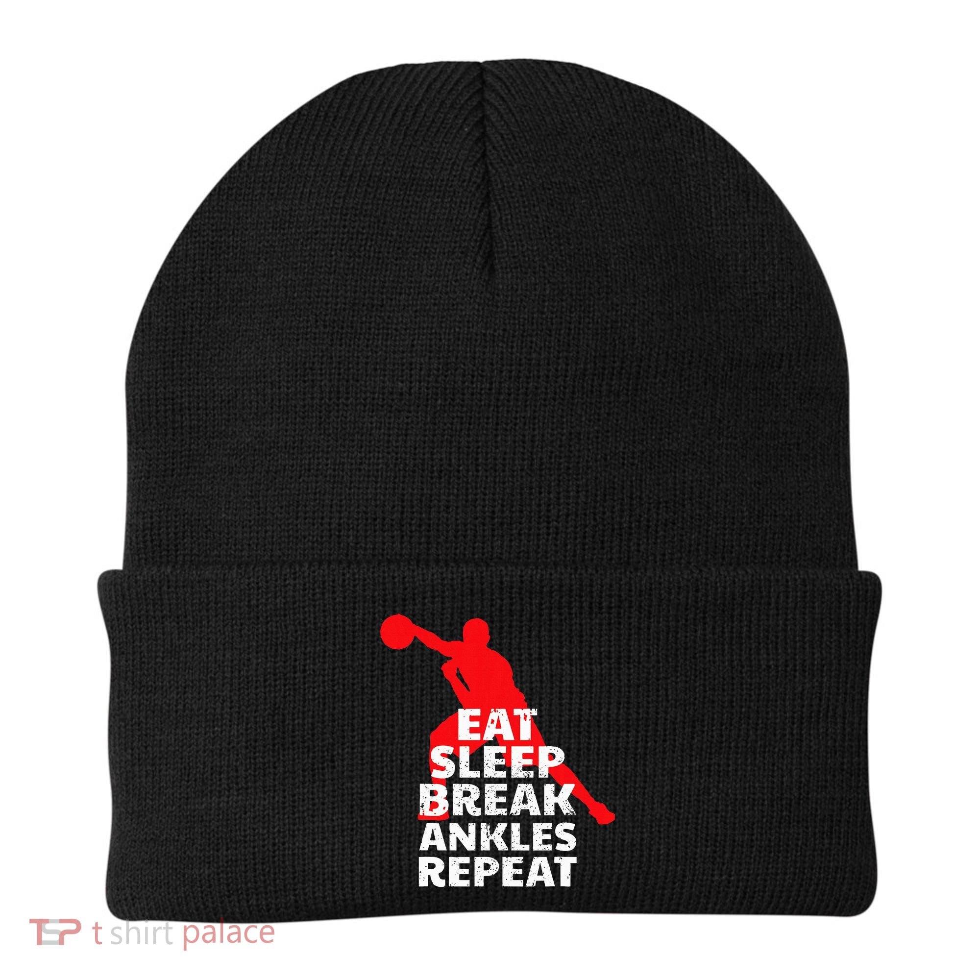 Eat Sleep Break Ankles Repeat Basketball Crossover Beanie