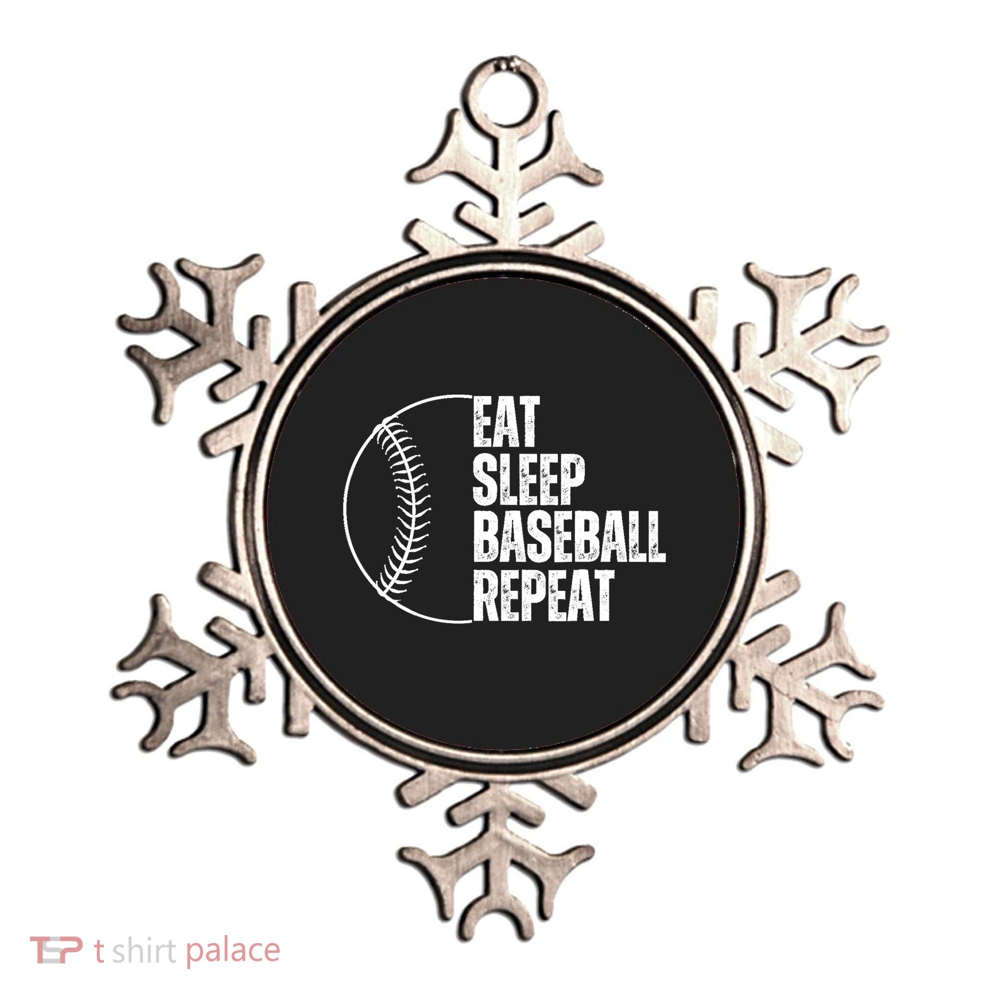 Eat Sleep Baseball Repeat Gift For Baseball Players Boy Ornament