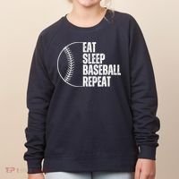 Eat Sleep Baseball Repeat Gift For Baseball Players Boy Women's Sweatshirt thumb 0
