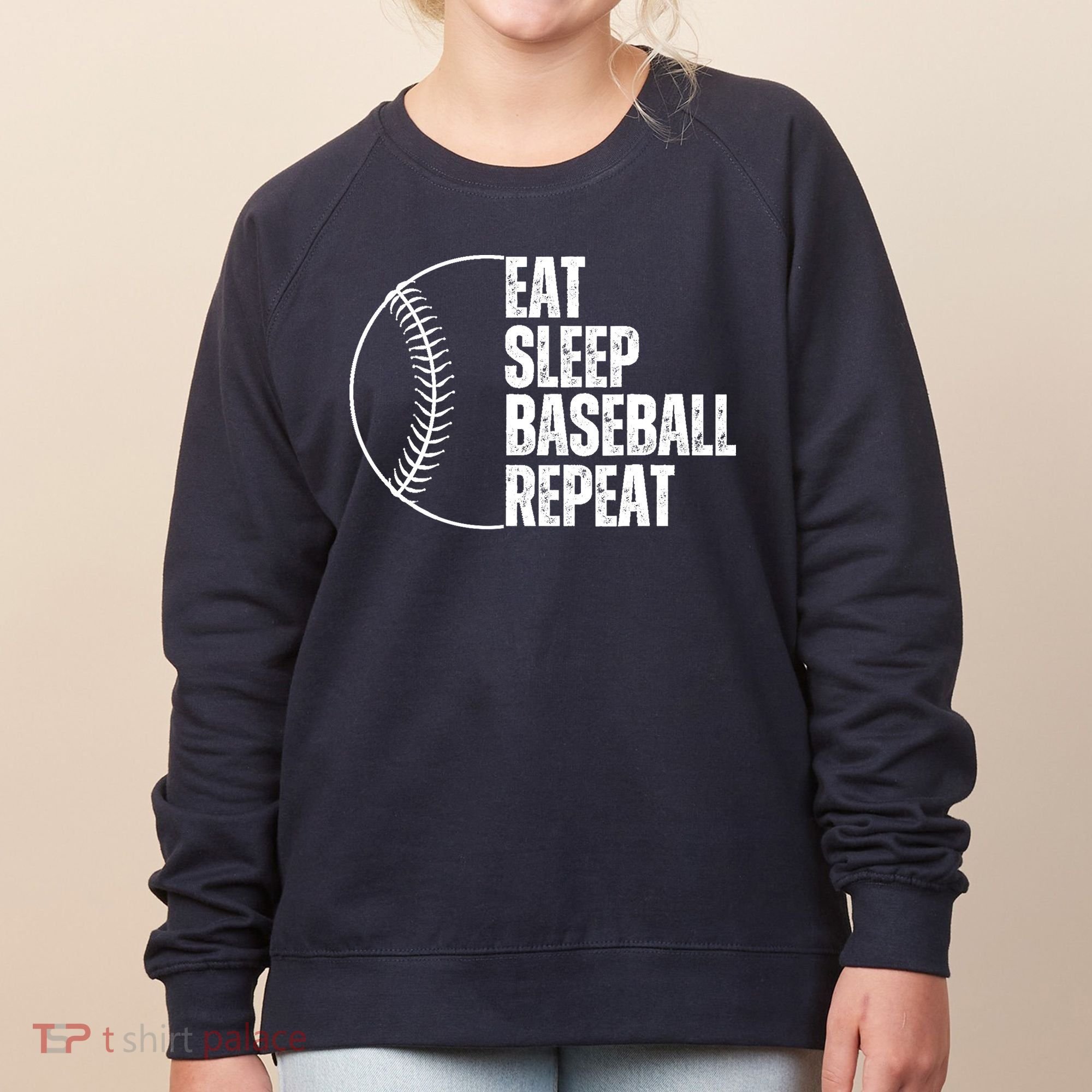 Eat Sleep Baseball Repeat Gift For Baseball Players Boy Women's Sweatshirt
