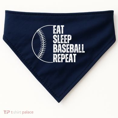 Eat Sleep Baseball Repeat Gift For Baseball Players Boy USA-Made Doggie Bandana