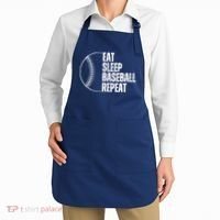 Eat Sleep Baseball Repeat Gift For Baseball Players Boy Apron thumb 2