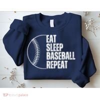 Eat Sleep Baseball Repeat Gift For Baseball Players Boy Sweatshirt thumb 2