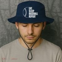 Eat Sleep Baseball Repeat Gift For Baseball Players Boy Bucket Hat thumb 2