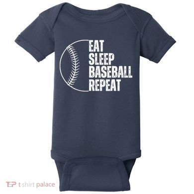 Eat Sleep Baseball Repeat Gift For Baseball Players Boy Baby Bodysuit