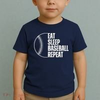 Eat Sleep Baseball Repeat Gift For Baseball Players Boy Toddler T-Shirt thumb 2