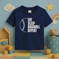 Eat Sleep Baseball Repeat Gift For Baseball Players Boy Toddler T-Shirt thumb 3