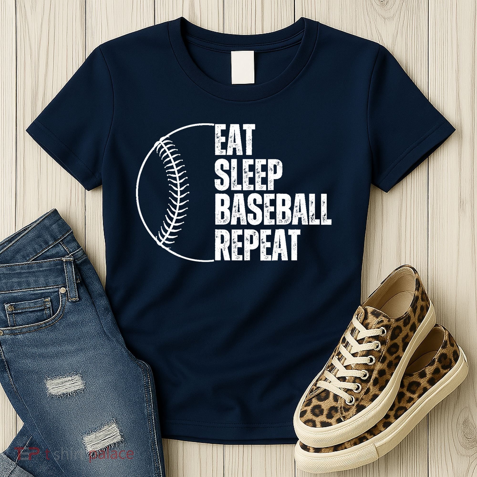 Eat Sleep Baseball Repeat Gift For Baseball Players Boy Women's T-Shirt