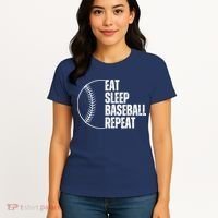 Eat Sleep Baseball Repeat Gift For Baseball Players Boy Women's T-Shirt thumb 4