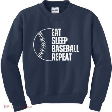 Eat Sleep Baseball Repeat Gift For Baseball Players Boy Kids Sweatshirt