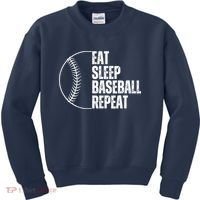 Eat Sleep Baseball Repeat Gift For Baseball Players Boy Kids Sweatshirt thumb 0