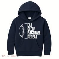 Eat Sleep Baseball Repeat Gift For Baseball Players Boy Kids Hoodie thumb 0