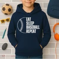 Eat Sleep Baseball Repeat Gift For Baseball Players Boy Kids Hoodie thumb 2