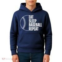 Eat Sleep Baseball Repeat Gift For Baseball Players Boy Kids Hoodie thumb 4