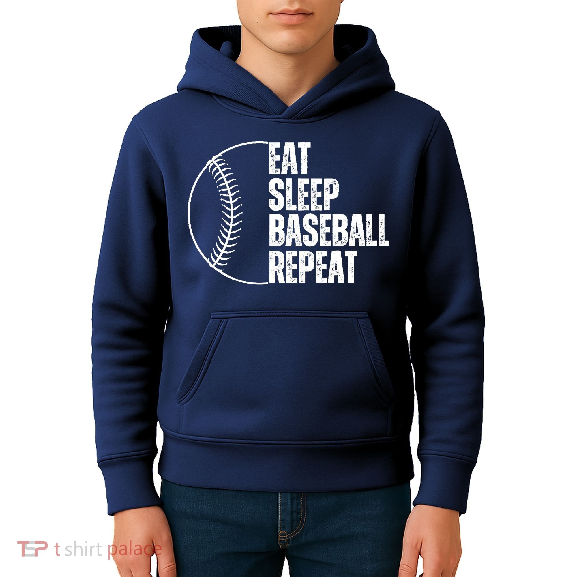 Eat Sleep Baseball Repeat Gift For Baseball Players Boy Kids Hoodie
