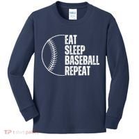 Eat Sleep Baseball Repeat Gift For Baseball Players Boy Kids Long Sleeve Shirt thumb 0