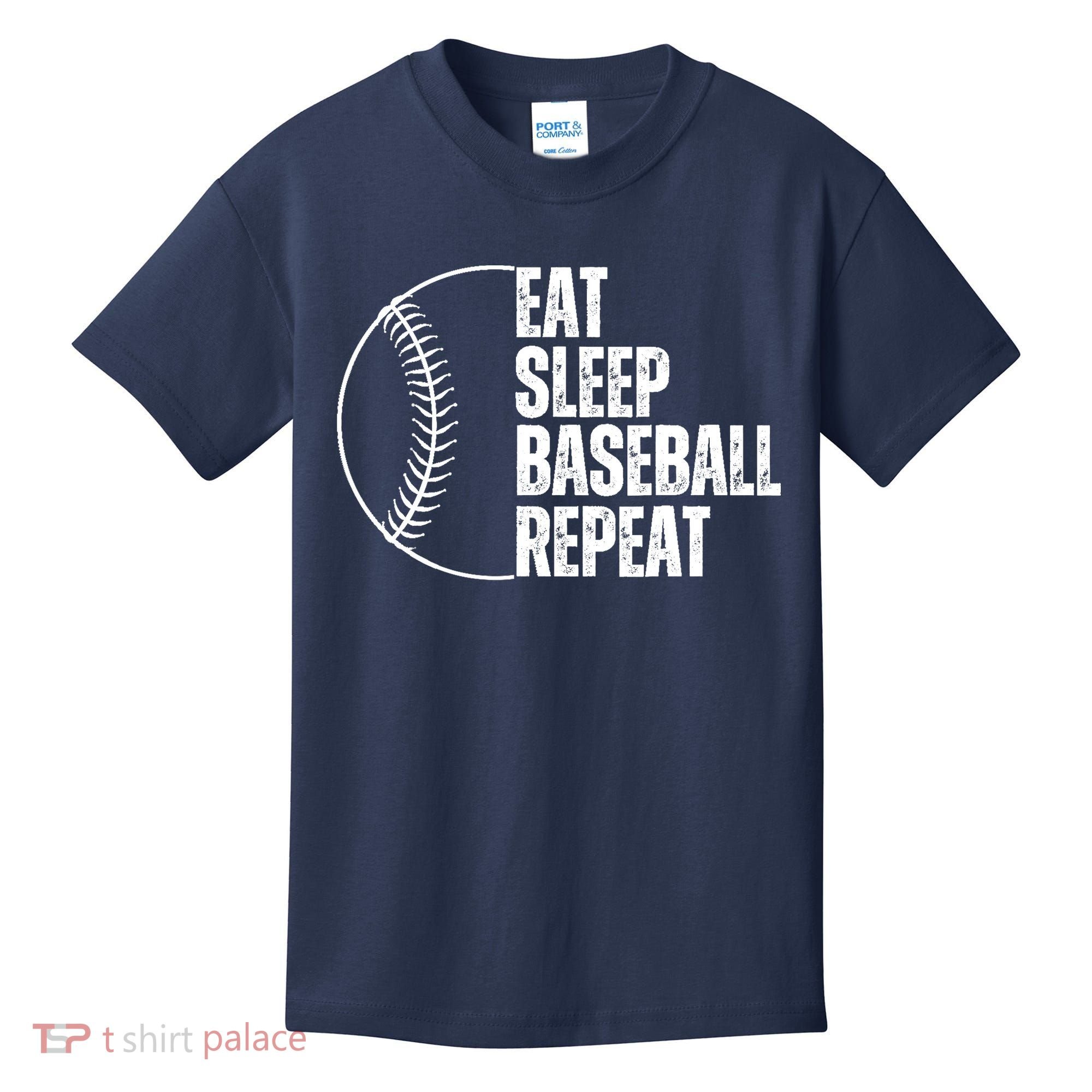 Eat Sleep Baseball Repeat Gift For Baseball Players Boy Kids T-Shirt