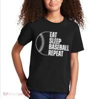 Eat Sleep Baseball Repeat Gift For Baseball Players Boy Kids T-Shirt thumb 2