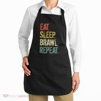 Eat Sleep Brawl Repeat Stars Funny Video Gamer Gaming Apron thumb 2
