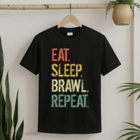 Eat Sleep Brawl Repeat Stars Funny Video Gamer Gaming T-Shirt thumb 2