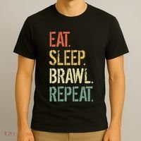 Eat Sleep Brawl Repeat Stars Funny Video Gamer Gaming T-Shirt thumb 3