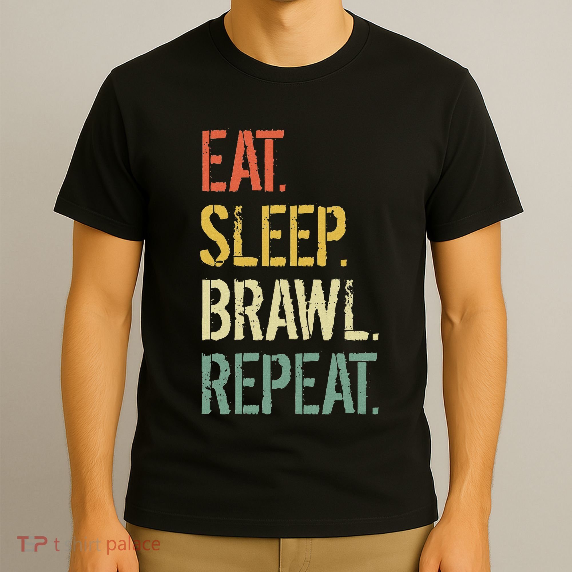 Eat Sleep Brawl Repeat Stars Funny Video Gamer Gaming T-Shirt