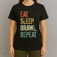 Eat Sleep Brawl Repeat Stars Funny Video Gamer Gaming T-Shirt thumb 4