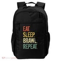 Eat Sleep Brawl Repeat Stars Funny Video Gamer Gaming Backpack thumb 0
