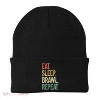 Eat Sleep Brawl Repeat Stars Funny Video Gamer Gaming Beanie thumb 0