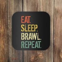 Eat Sleep Brawl Repeat Stars Funny Video Gamer Gaming Coaster thumb 0