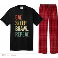 Eat Sleep Brawl Repeat Stars Funny Video Gamer Gaming Pajama Set thumb 0