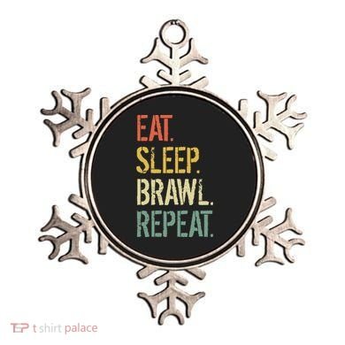 Eat Sleep Brawl Repeat Stars Funny Video Gamer Gaming Ornament