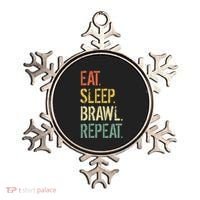 Eat Sleep Brawl Repeat Stars Funny Video Gamer Gaming Ornament thumb 0