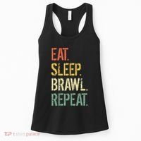 Eat Sleep Brawl Repeat Stars Funny Video Gamer Gaming Women's Tank Top thumb 0