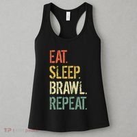 Eat Sleep Brawl Repeat Stars Funny Video Gamer Gaming Women's Tank Top thumb 3
