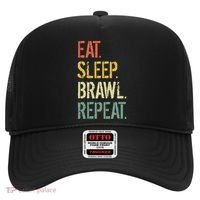 Eat Sleep Brawl Repeat Stars Funny Video Gamer Gaming Hat thumb 0