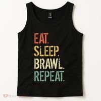 Eat Sleep Brawl Repeat Stars Funny Video Gamer Gaming Tank Top thumb 2