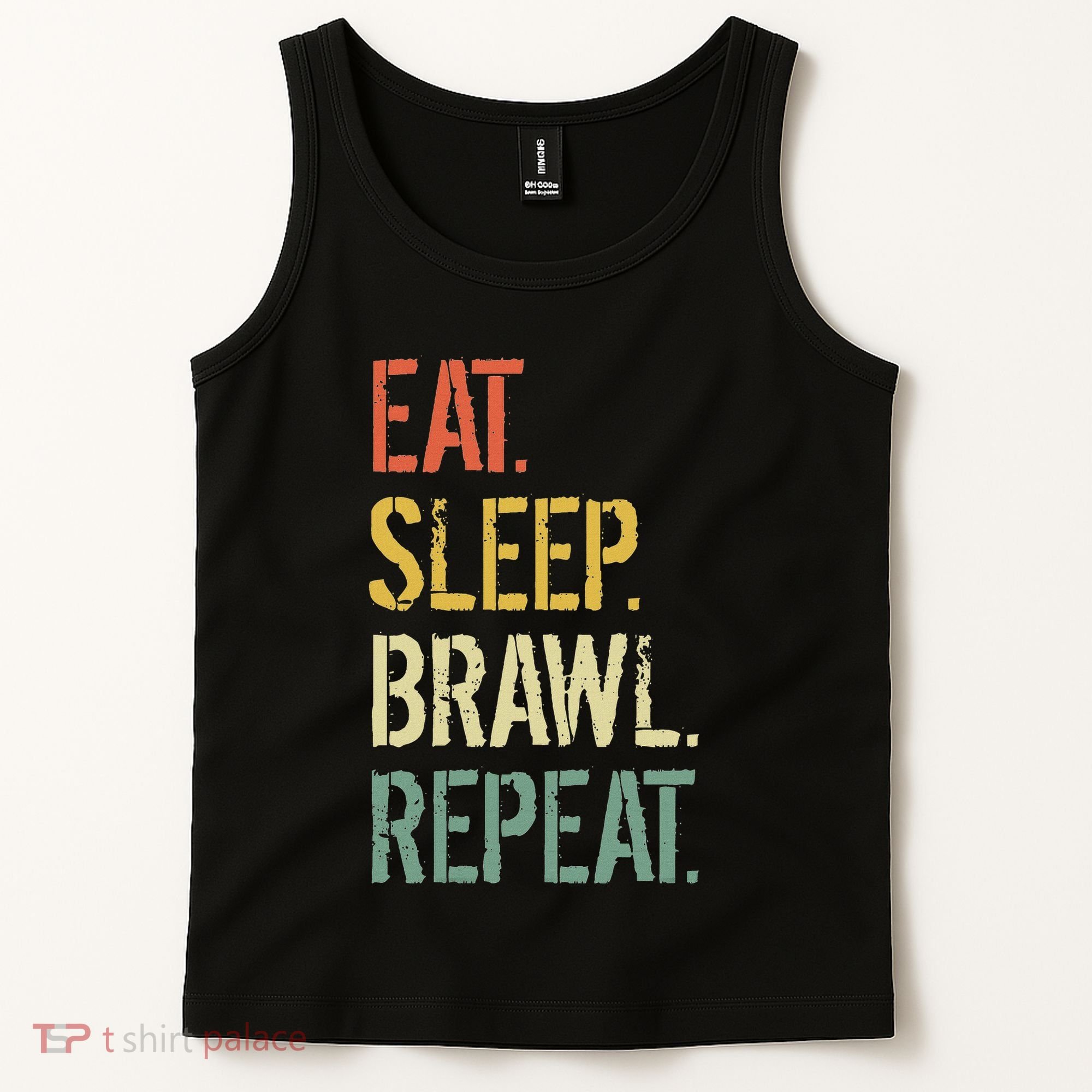 Eat Sleep Brawl Repeat Stars Funny Video Gamer Gaming Tank Top