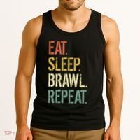 Eat Sleep Brawl Repeat Stars Funny Video Gamer Gaming Tank Top thumb 3